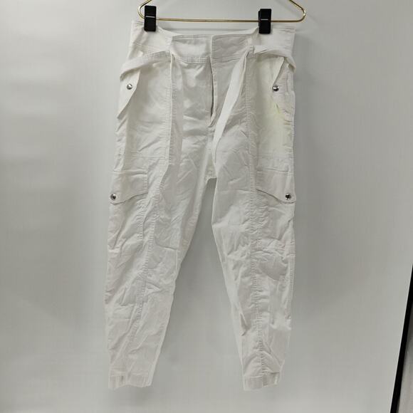 Polo Ralph Lauren Pants womens white cargo pants high waist belted pockets - Picture 2 of 15